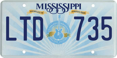 MS license plate LTD735