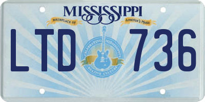 MS license plate LTD736