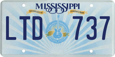 MS license plate LTD737