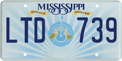 MS license plate LTD739