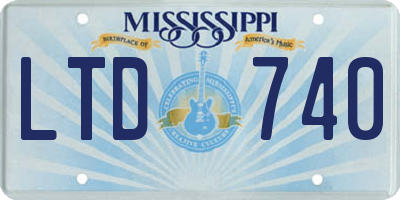 MS license plate LTD740