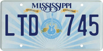 MS license plate LTD745