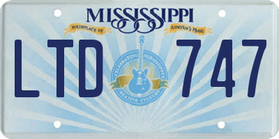 MS license plate LTD747