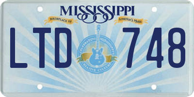 MS license plate LTD748