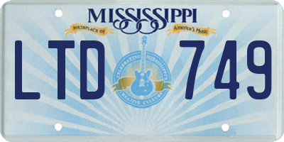 MS license plate LTD749