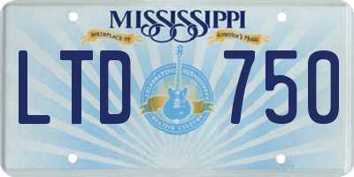 MS license plate LTD750