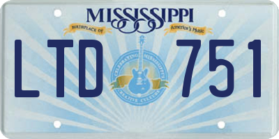 MS license plate LTD751