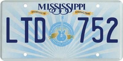MS license plate LTD752