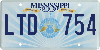 MS license plate LTD754