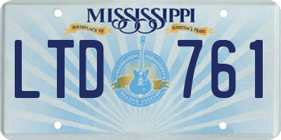 MS license plate LTD761