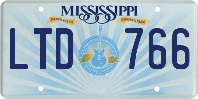 MS license plate LTD766