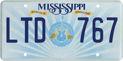 MS license plate LTD767