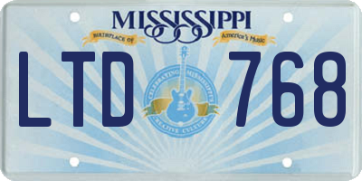 MS license plate LTD768