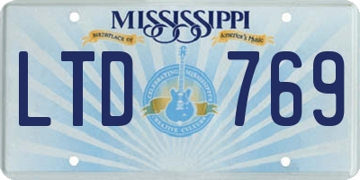 MS license plate LTD769