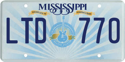 MS license plate LTD770