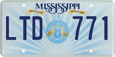 MS license plate LTD771