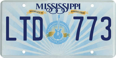MS license plate LTD773