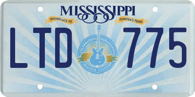 MS license plate LTD775