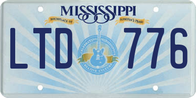 MS license plate LTD776