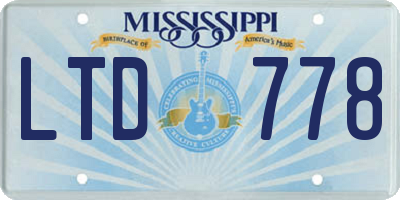 MS license plate LTD778