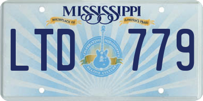 MS license plate LTD779