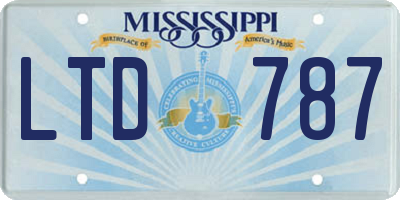 MS license plate LTD787