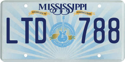 MS license plate LTD788