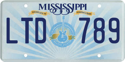MS license plate LTD789