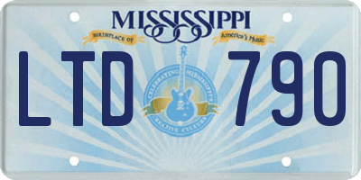 MS license plate LTD790