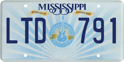 MS license plate LTD791