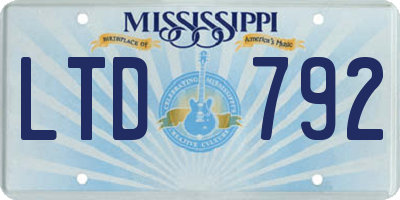 MS license plate LTD792