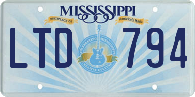 MS license plate LTD794
