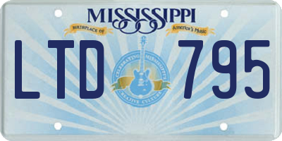 MS license plate LTD795