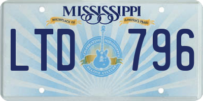 MS license plate LTD796