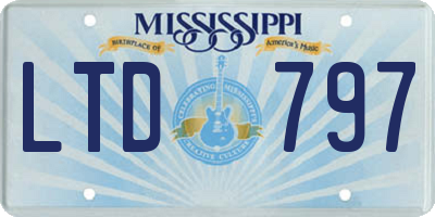 MS license plate LTD797