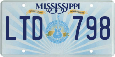 MS license plate LTD798