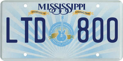 MS license plate LTD800