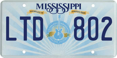 MS license plate LTD802