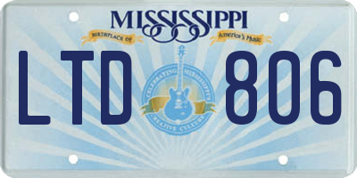 MS license plate LTD806