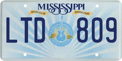 MS license plate LTD809