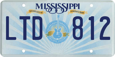 MS license plate LTD812
