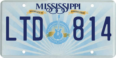 MS license plate LTD814