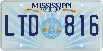MS license plate LTD816