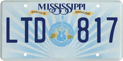 MS license plate LTD817