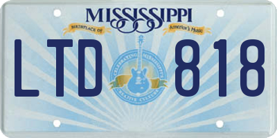 MS license plate LTD818