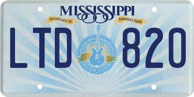 MS license plate LTD820