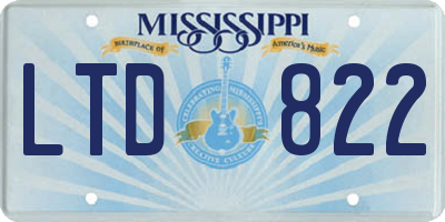 MS license plate LTD822