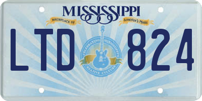 MS license plate LTD824