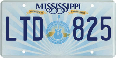 MS license plate LTD825