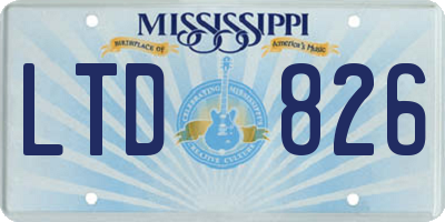 MS license plate LTD826